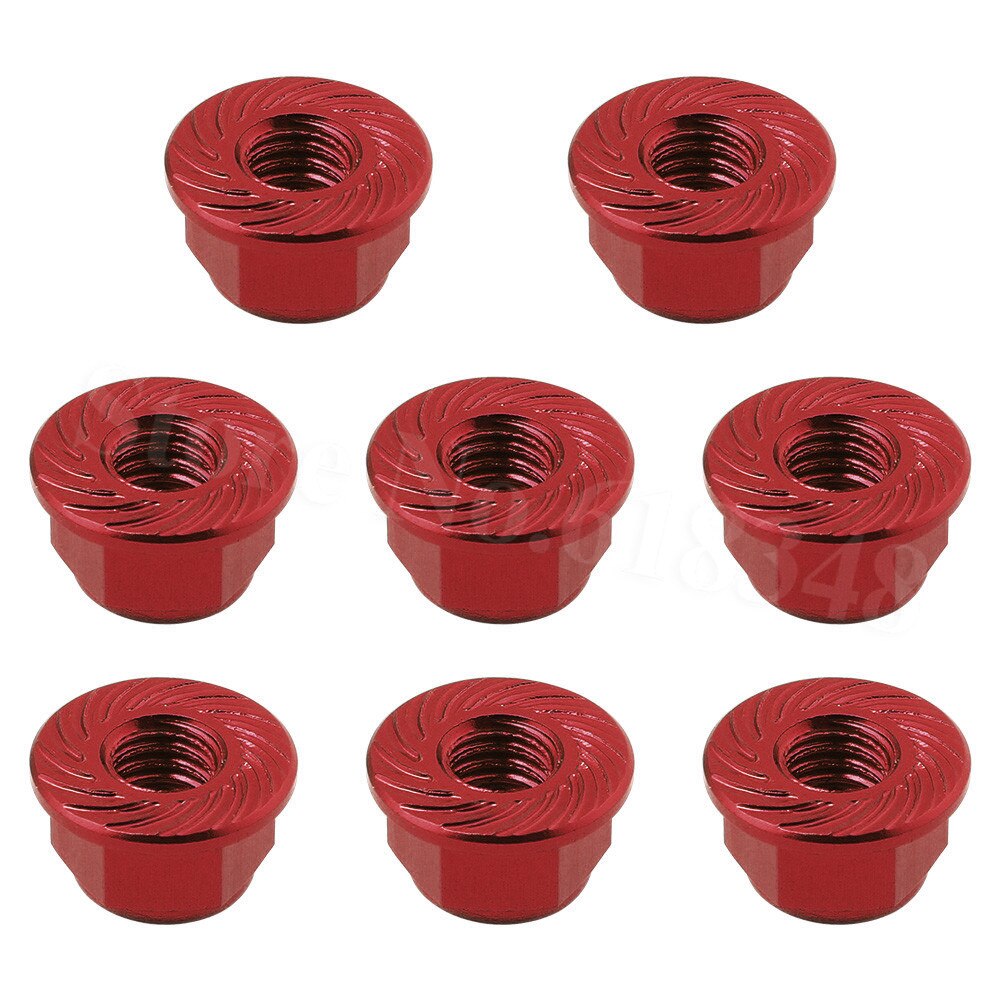 8PCS Aluminum Flange M4 Lock Nuts Nylon Self-Tightening Hex Wheel Adapter RC Car Parts Hardware