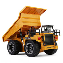 HUINA 1540 1:18 2.4G 6CH RC Alloy Dump Truck Reinforced Alloy Rotate RC Excavator Engineering Car Remote Control Cars Boys Gifts
