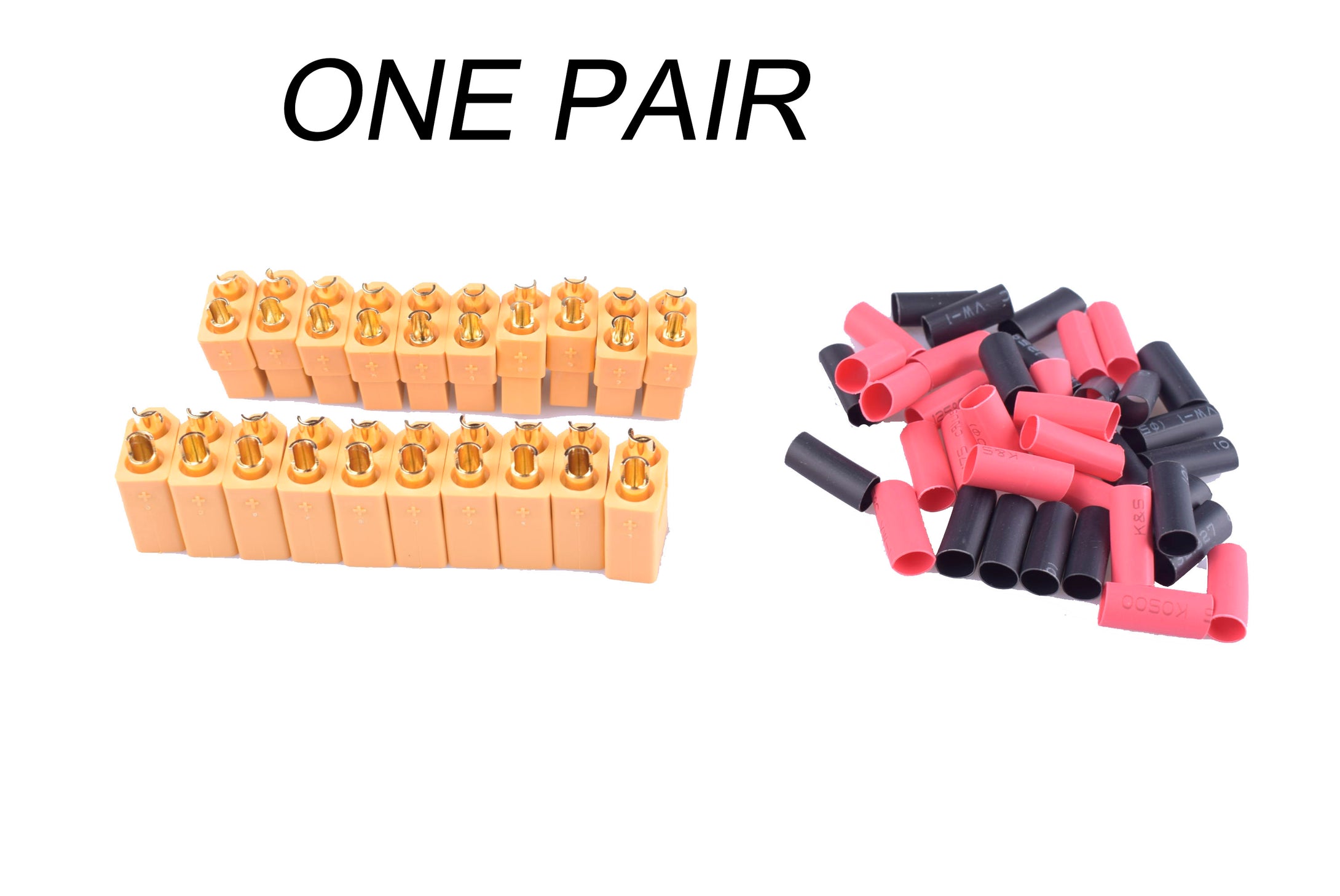 10paris XT60 battery connector for rc plane and car male and female with 3.5mm good gold plated plugs with 4mm shrink tube