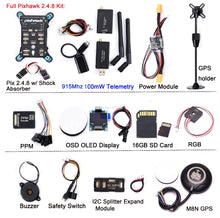 Pixhawk PX4 PIX 2.4.8 32 Bit Flight Controller + 433 / 915 Telemetry+M8N GPS+Minim OSD+PM+Safety Switch+Buzzer+PPM+I2C+ 4G SD