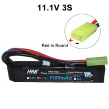 HRB Water Gun Lipo Battery 3S 2S 7.4V 11.1V 1100mAh 25C Tamiya Connector AKKU Mini Airsoft BB Air Pistol Electric Toys RC Parts