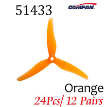 24pcs/ 12 pairs Gemfan 51433 5inch 3 blade/ tri-blade Propeller Props CW CCW Compatible T-motor for FPV Racing Drone