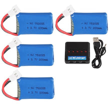 For Syma X4 X11 X13 RC Drones 3.7V 200mah LiPo battery + 5 in1 charger for Syma X4 X11 X13 RC Quadcopter Parts 752025