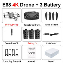 E68 drone HD wide angle 4K WIFI 1080P FPV drone video live recording Quadcopter height to maintain drone cameraVS e58 drone