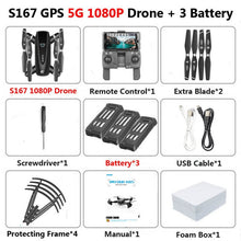 S167 GPS Drone With Camera 5G RC Quadcopter Drone 4K WIFI FPV Foldable Off-Point Flying Gesture Photos Video Helicopter Toy