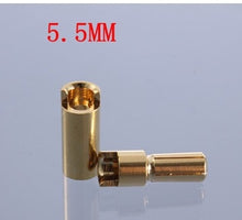 40pcs/lot 2.0mm 3.0mm 3.5mm 4.0mm 5.5mm 6.0mm 8.0MM Gold Bullet Banana Connector plug for ESC Lipo RC battery Plugs (20 pair)