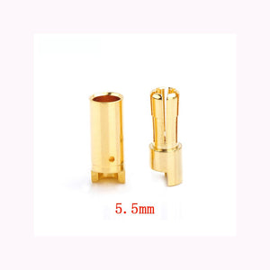 10pcs 2.0mm 3.5mm 4.0mm 5.0mm 5.5mm 6.0mm 6.5mm 8.0mm Banana Gold Bullet Connector Plug For Battery Connector Motor ESC RC Parts