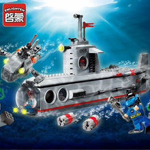 Sluban Model Building Blocks Navy Submarine Military Ship Plane Aircrafted Carrier Warship Battle Cruiser Frigate Toys