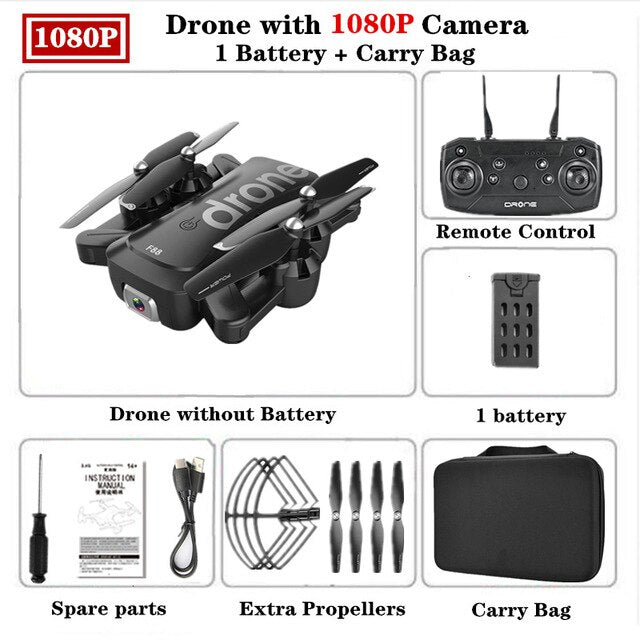 F88 Drone 4K WIFI FPV dual Camera Drone RC Quadcopter professional Optical Flow 18min Flight time Foldable dron VS kids zino pro