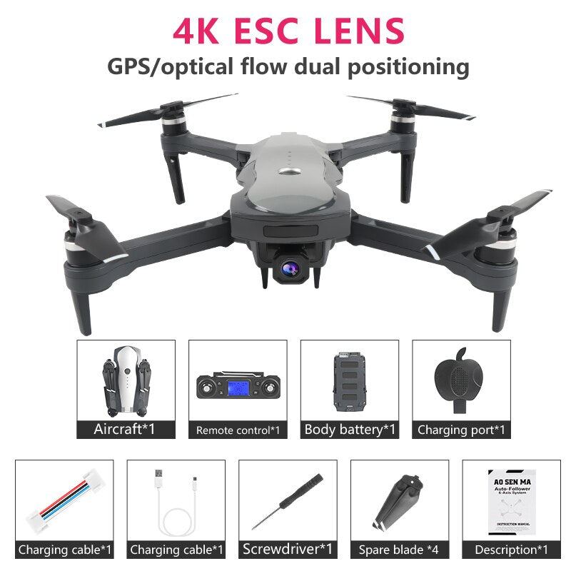 Eachine GPS with 4K HD Camera Mini Drone Quadcopter Optical flow positioning Foldable Wifi 1.8KM Profesional Dron RC Helicopter