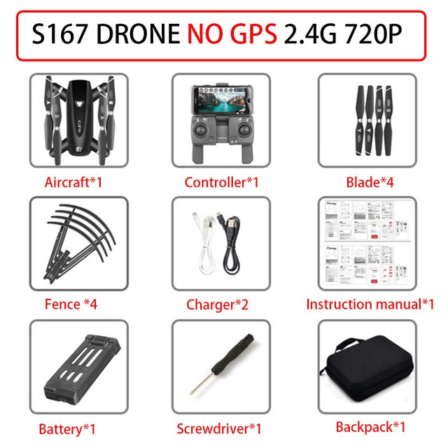 S167 drone GPS HD camera 4K 5G WiFi FPV 1080P video real-time Dron RC helicopter flight 20 minutes Quadcopter drone camera