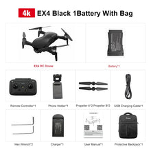 Eachine EX4 5G WIFI 1.2KM FPV GPS With 4K HD Camera 3-Axis Stable Gimbal 25 Mins Flight Time RC Drone Quadcopter RTF VS X12