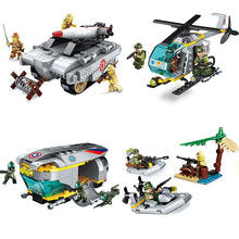 Enlighten Building Block Military Battle Sea Force Apache Raid 3 Figures 280pcs Educational Bricks Toy Boy Gift