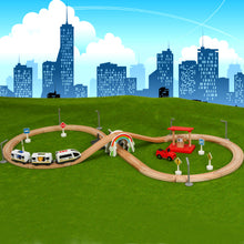 Electric Train Toy Blocks Rails Train Wood Model Railway Wooden Trains Building Blocks Track Magic RC Trains Set Wooden Railway