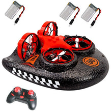 Multifunction Water Land Air 3 To 1 Electric Remote Control RC Hovercraft 2.4G High Speed Land/Water Driving Sky Fly RC Boat Toy