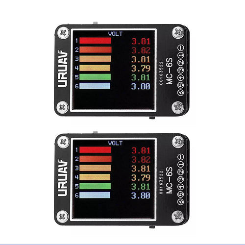 2Pcs URUAV MC-6S 1-6S Lipo Battery Voltage Checker Receiver Signal Tester