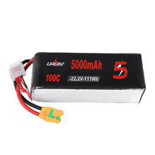 URUAV 22.2V 5000mAh 100C 6S Lipo Battery XT90 Plug with XT90 to XT60 Adapter Cable for RC Drone 