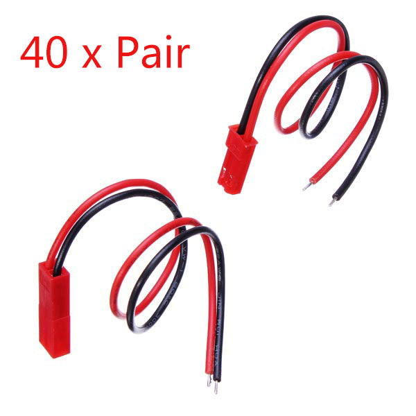 20 x JST Connector Plug With Connect Cable For RC BEC ESC Battery