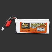 ZOP Power 7.4V 2200mAh 35C 2S Lipo Battery 3.5mm Banana Plug