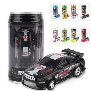 1PC 1/58 Electric Mini Coke Rc Car W/ LED Light Radio Remote Control Micro Racing Toy Random Color 