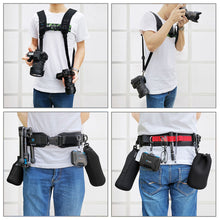 PULUZ 2 in 1 Multi-functional Bundle Waistband Strap + Double Shoulders Strap Kits with Hook for SLR/DSLR FPV Camera