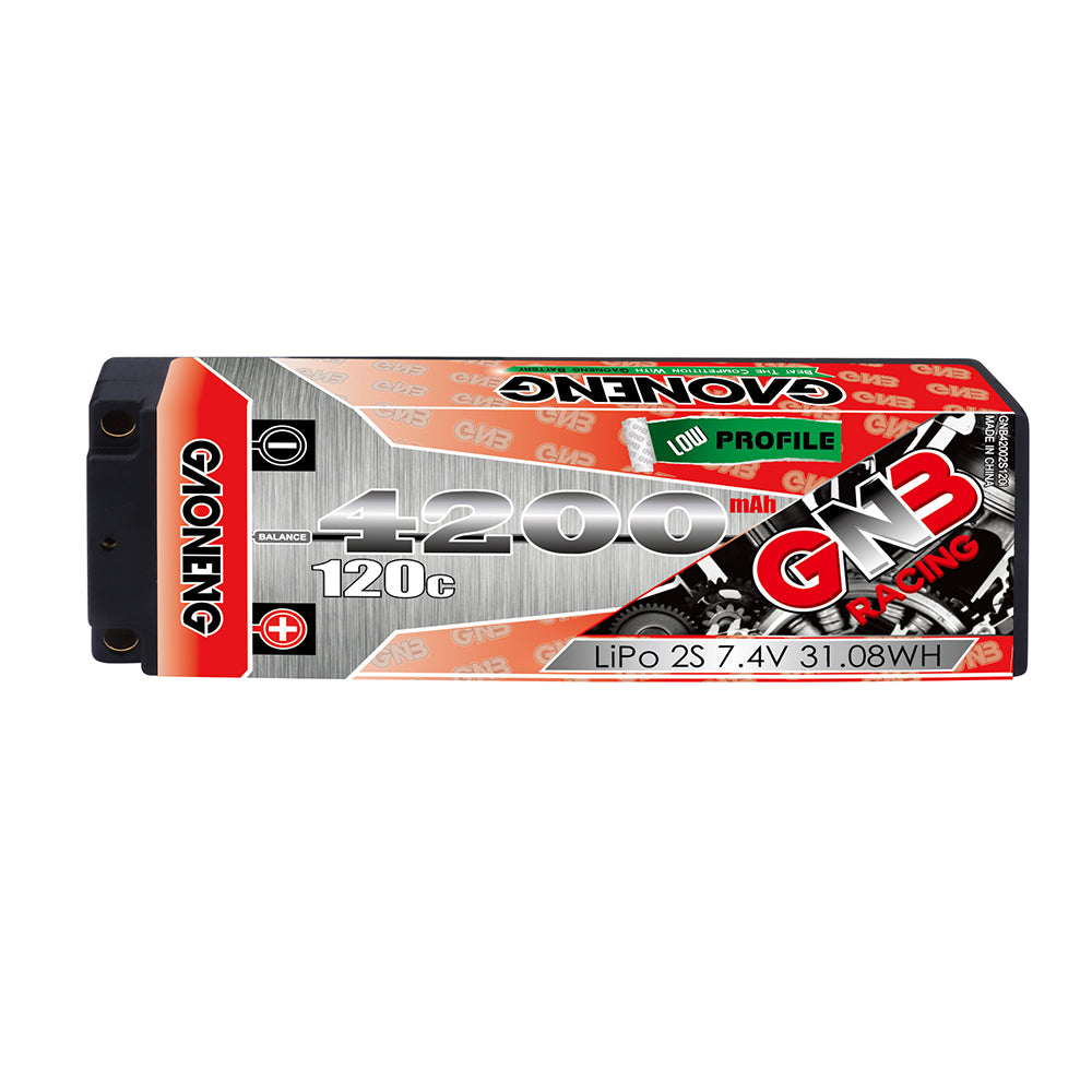 GAONENG GNB 7.4V 4200mAh 120C 2S Lipo Battery XT60 T Plug for RC Car