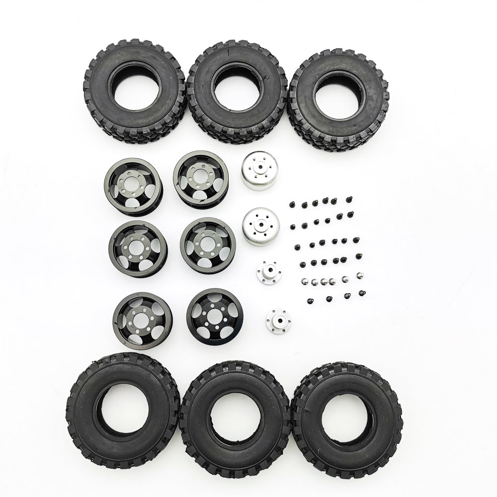 4X4 Rear Double RC Car Wheel For 1/16 WPL B14 B24 JJRC Q61 Military Truck Vehicle Models 