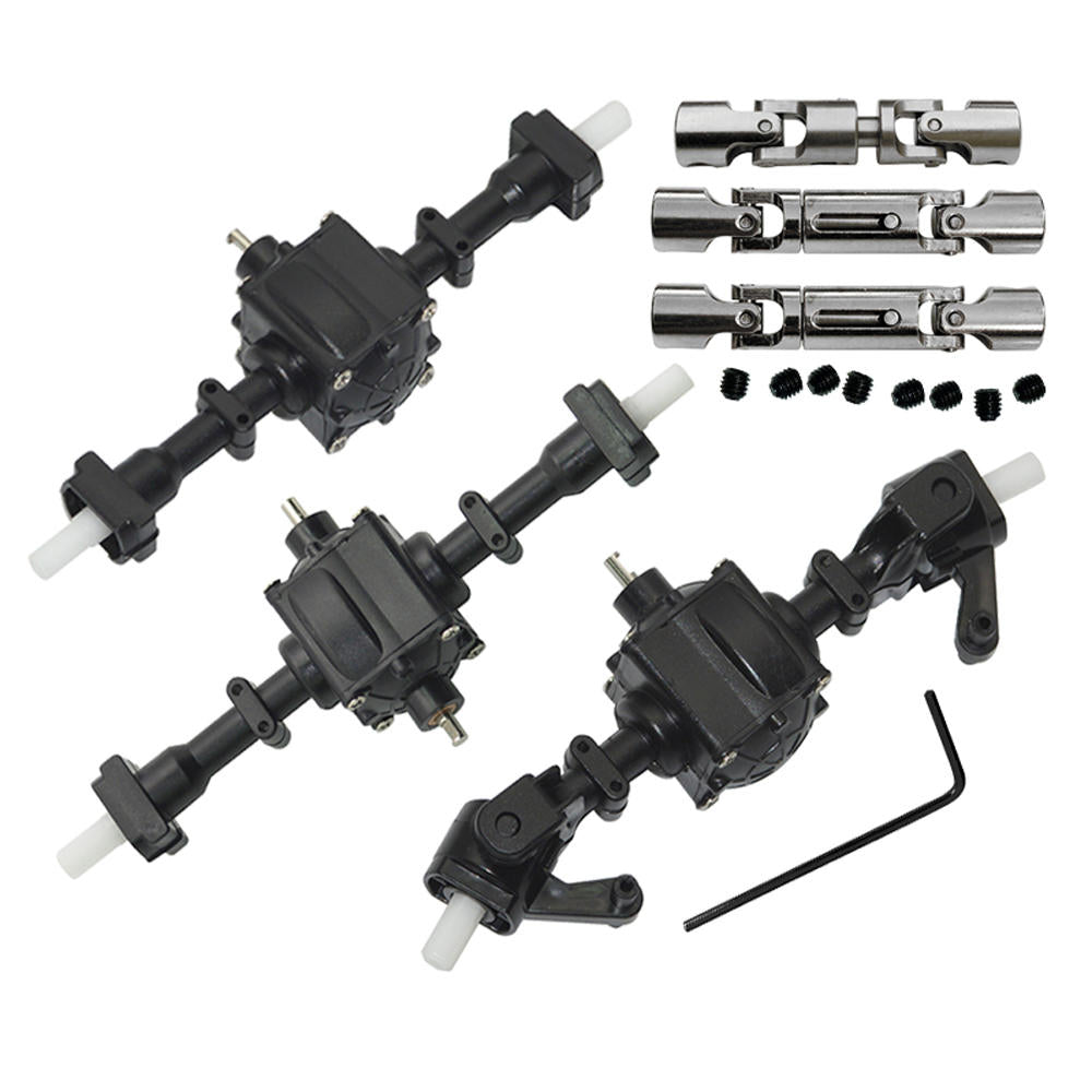 Metal Front+Rear+Middel Bridge Axle+Drive Shaft For 6WD EAT01 JJRC Q64 Q60 FY004 B36 MN 77 RC Car Parts
