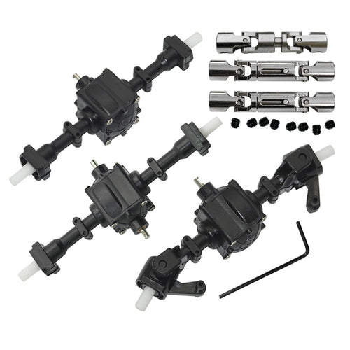Metal Front+Rear+Middel Bridge Axle+Drive Shaft For 6WD EAT01 JJRC Q64 Q60 FY004 B36 MN 77 RC Car Parts