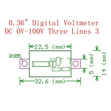 4 PCS 805 Micro 0.36 Inch Digital Battery Voltmeter DC 0V-100V Three Wires 3 Digit Voltage Panel Meter LED Display for RC Airplane Car Boat Motorcycle