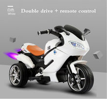 Children's electric motorcycle tricycle large toy car can sit baby battery boys and girls remote control baby carriage