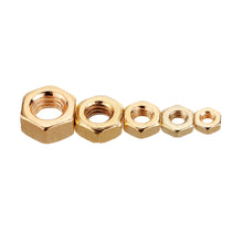 50Pcs M2 M2.5 M3 M4 M5 Gold Plated Carbon Steel Screw Nut 