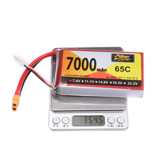 ZOP Power 7.4V 7000mAh 65C 2S Lipo Battery XT60 Plug for RC Raing Drone
