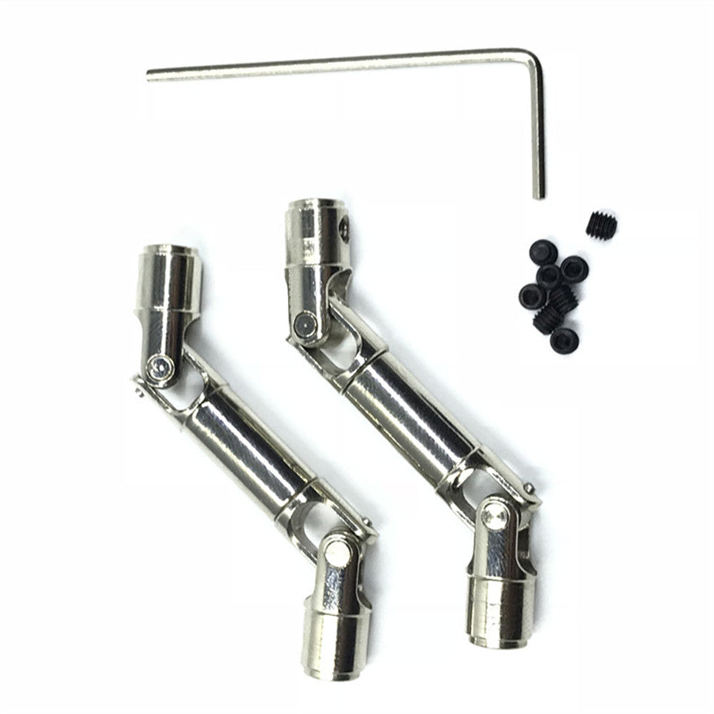 Racerstar 2PCS 57-70mm Upgrade Metal Silver Drive Shaft for WPL HengLong 1/16 RC Car Parts 