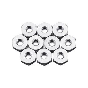 10Pcs M2 Manual Knurled Thumb Aluminum Alloy Screw Nut Spacer Flat Washer
