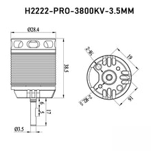JDHMBD MT-001 H2222-PRO 2-4S 3800KV 3.5mm Output Shaft Brushless Motor For 450/450L/480/X360 RC Helicopter