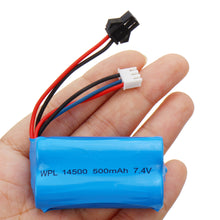 WPL Upgraded 7.4V 500mAh 2S Li-ipn Battery for B36 B24 1/16 Full Proportional Control RC Vehicles 