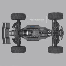 HBX 12891 1/12 4WD 2.4G Waterproof Hydraulic Damper RC Desert Buggy Truck with LED Light