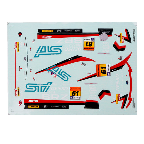 Killerbody 48739 DIY Sticker Decals Sheet for SUBARU BRZ R&D SPORT 1/10 RC Car Body Shell 