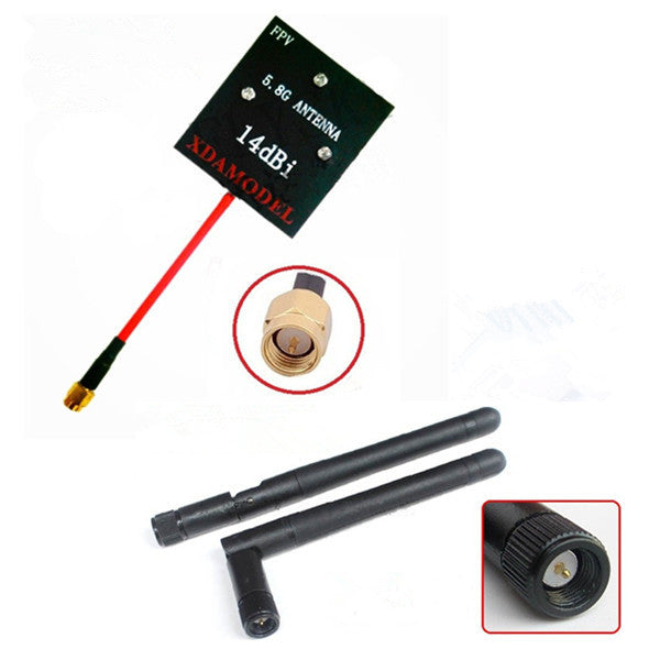 Hubsan H501S H107D+H502S Enhanced FPV Distance 5.8Ghz 14dBi Panel Antenna 2.4GHz 3dBi Antenna