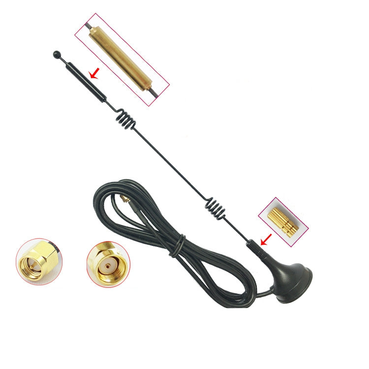 2.4GHz/5GHz/5.8GHz WiFi Dual Frequency 12dBi High Gain 1.5m Mini Sucker FPV Car Antenna 