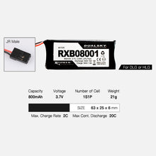 DUALSKY RXB08001 800mAh 3.7V 2C/20C LiPo Battery TJC8 3P for Receiver RX Mini G.lider RC Drone DLG HLG Helicopter Racing Drone Quadcopter Airplane 
