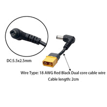 RJXHOBBY XT60 Male Plug DC 5.5mm*2.5mm*20mm Male Lipo Battery Adapter for FPV Fatshark Goggles