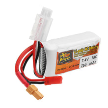 ZOP POWER 7.4V 750mAh 75C 2S Lipo Battery With JST/XT30 Plug