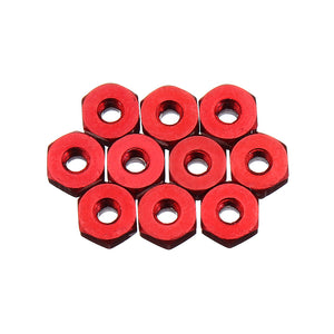10Pcs M2 Manual Knurled Thumb Aluminum Alloy Screw Nut Spacer Flat Washer