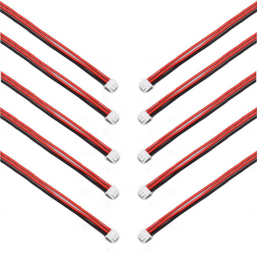 10 Pieces 2.54XH 22AWG 13CM 2S 3Pin Balance Cable Silicone Wire for Lipo Batteries 