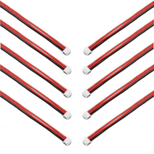 10 Pieces 2.54XH 22AWG 13CM 2S 3Pin Balance Cable Silicone Wire for Lipo Batteries 