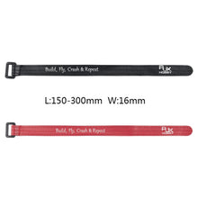 4pcs RJX HOBBY 150-300mm Magic Tap Battery Strap Black Red Color for RC Model 