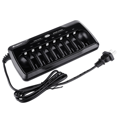 RYDBATT JBC026-11 8 Slots LED Display Smart Battery Charger for AA AAA Battery