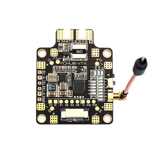Matek Systems FCHUB-VTX 6~27V PDB 5V/1A BEC w/ 5.8G 40CH 25/200/500mW Switchable RC Drone Video Transmitter  